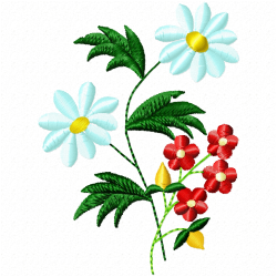 Flowers And Tree Embroidery Design 1